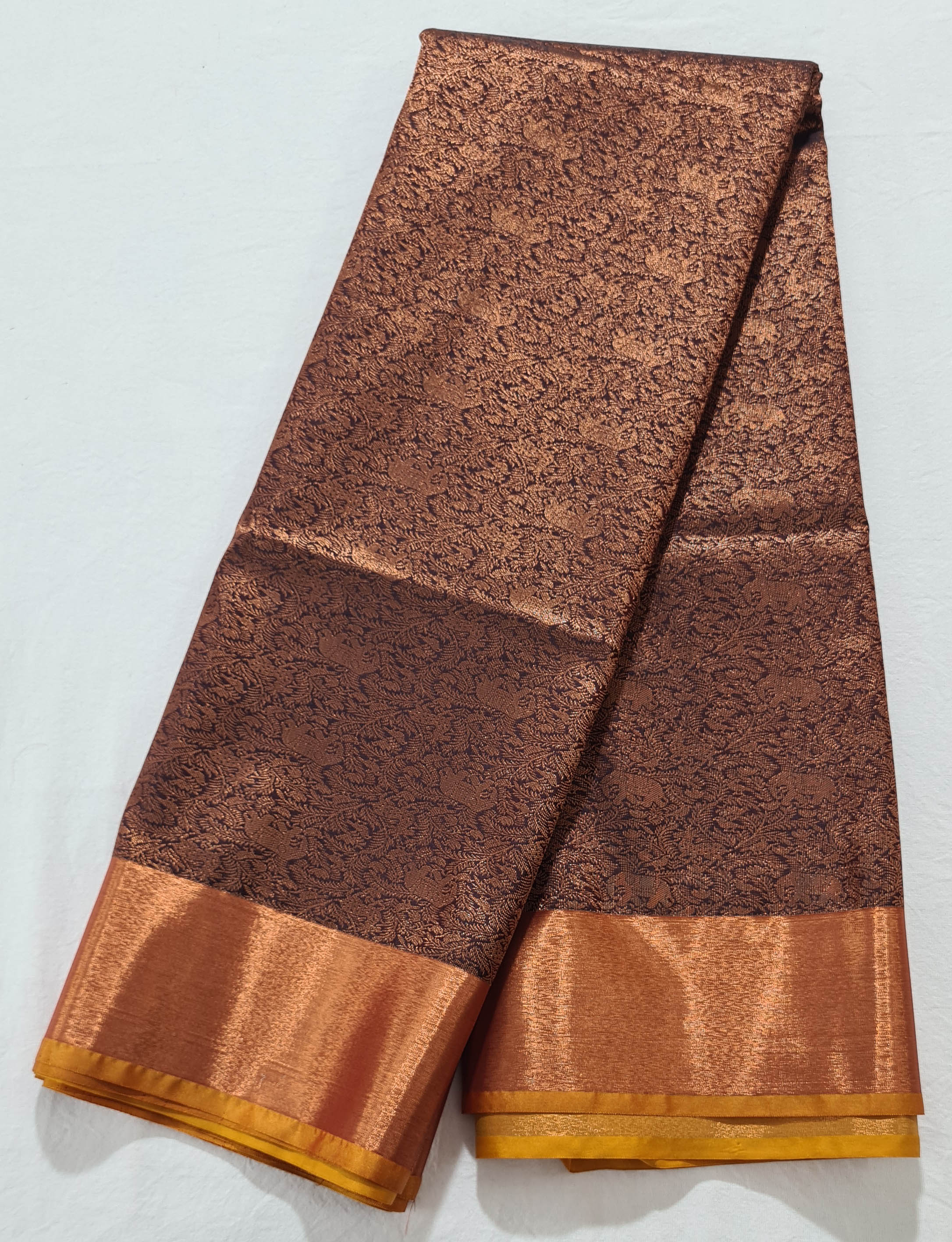 Kanchi Vegan Silk Saree With Contrast Blouse and Rich Jari Pallu