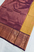 Kanchi Vegan Silk Saree With Contrast Blouse and Rich Jari Pallu