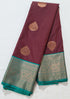 Kanchi Vegan Silk Saree With Contrast Blouse and Rich Jari Pallu