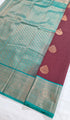 Kanchi Vegan Silk Saree With Contrast Blouse and Rich Jari Pallu