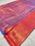 Kanchi Vegan  Silk Saree  with contrast blouse and rich jari pallu