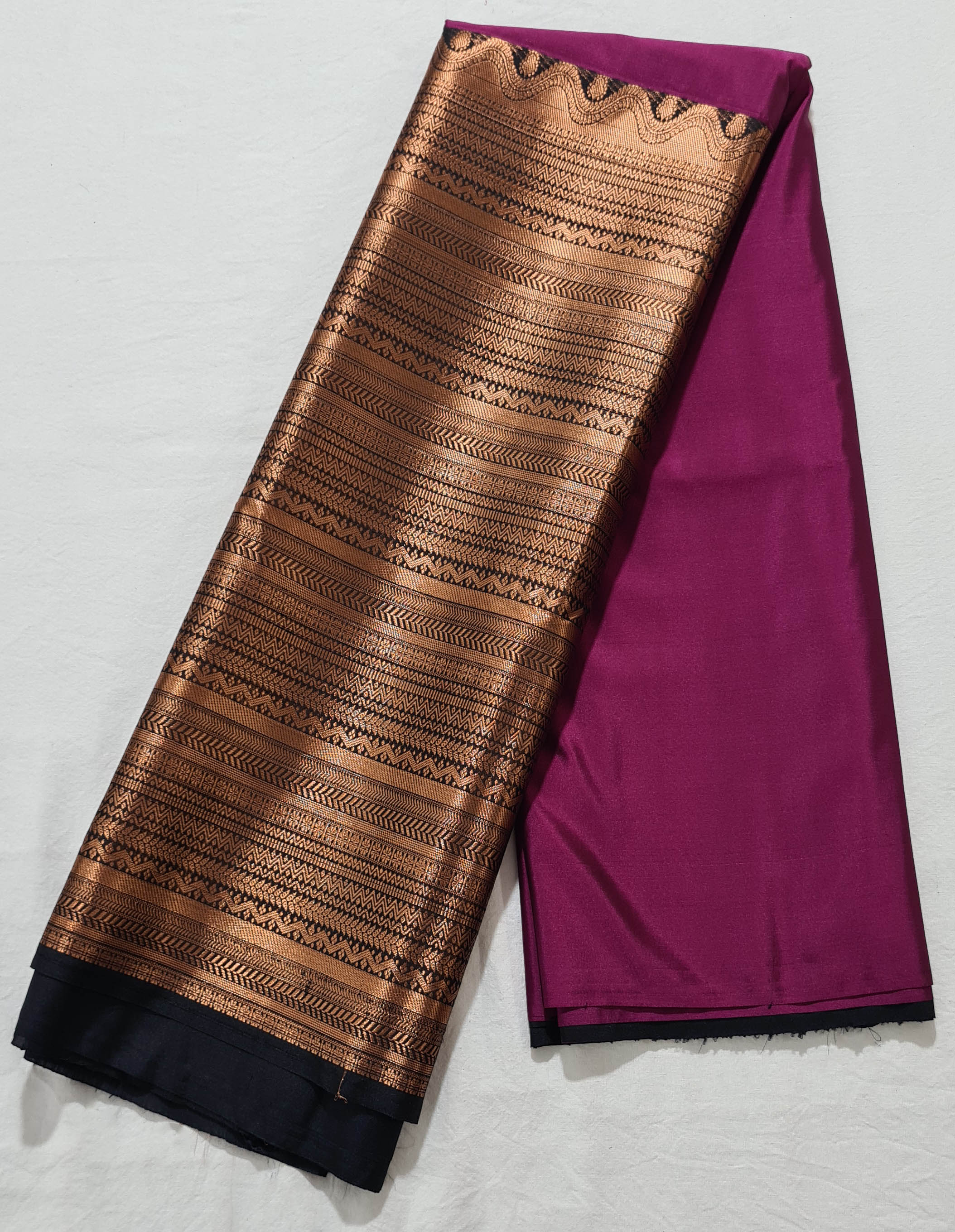 Kanchi Vegan Silk Saree With Contrast Blouse and Rich Jari Pallu