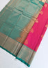 Kanchi Vegan Silk Saree With Contrast Blouse and Rich Jari Pallu