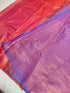 Kanchi Vegan  Silk Saree  with contrast blouse and rich jari pallu