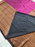 Kanchi Vegan Silk Saree With Contrast Blouse and Rich Jari Pallu