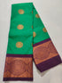 Kanchi Vegan Silk Saree With Contrast Blouse and Rich Jari Pallu