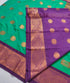 Kanchi Vegan Silk Saree With Contrast Blouse and Rich Jari Pallu