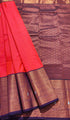 Kanchi Vegan Silk Saree With Contrast Blouse and Rich Jari Pallu