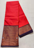 Kanchi Vegan Silk Saree With Contrast Blouse and Rich Jari Pallu