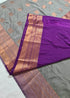 Kanchi Vegan Silk Saree With Contrast Blouse and Rich Jari Pallu
