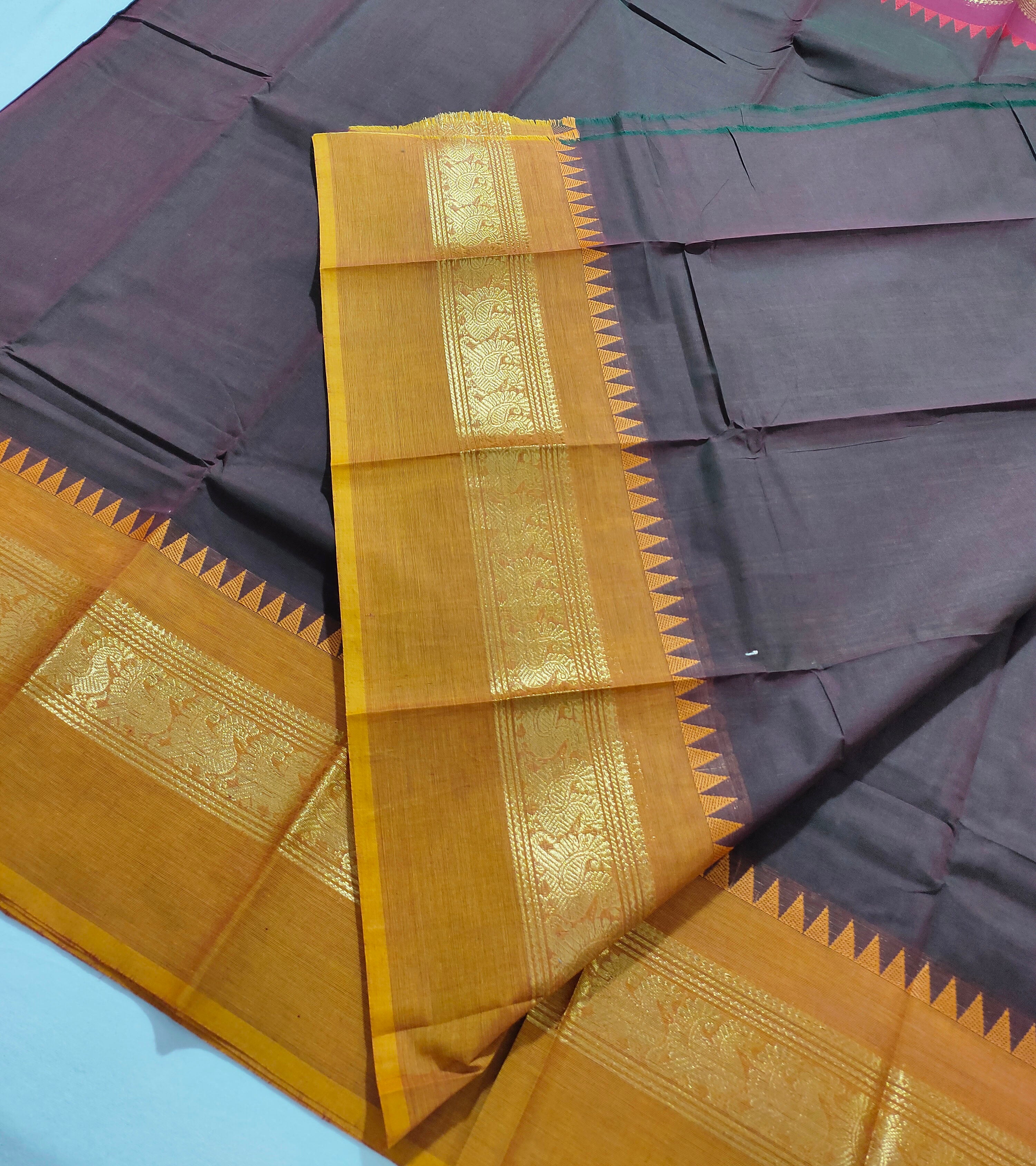 Kanchipuram Cotton Saree with Blouse