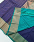Kanchi Vegan Silk Saree With Contrast Blouse and Rich Jari Pallu