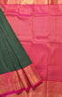 Kanchi Vegan Silk Saree With Contrast Blouse and Rich Jari Pallu