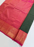 Kanchi Vegan Silk Saree With Contrast Blouse and Rich Jari Pallu