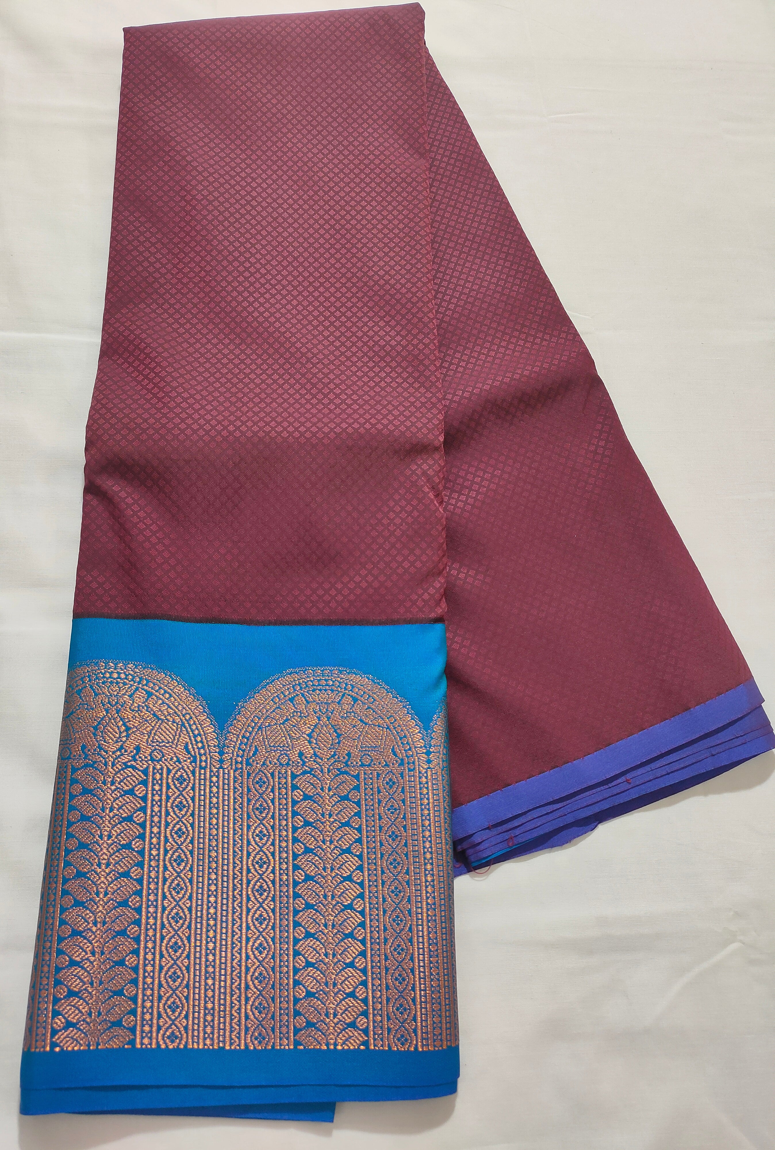 Kanchi Vegan Silk Saree with Contrast Blouse and Rich Jari Pallu