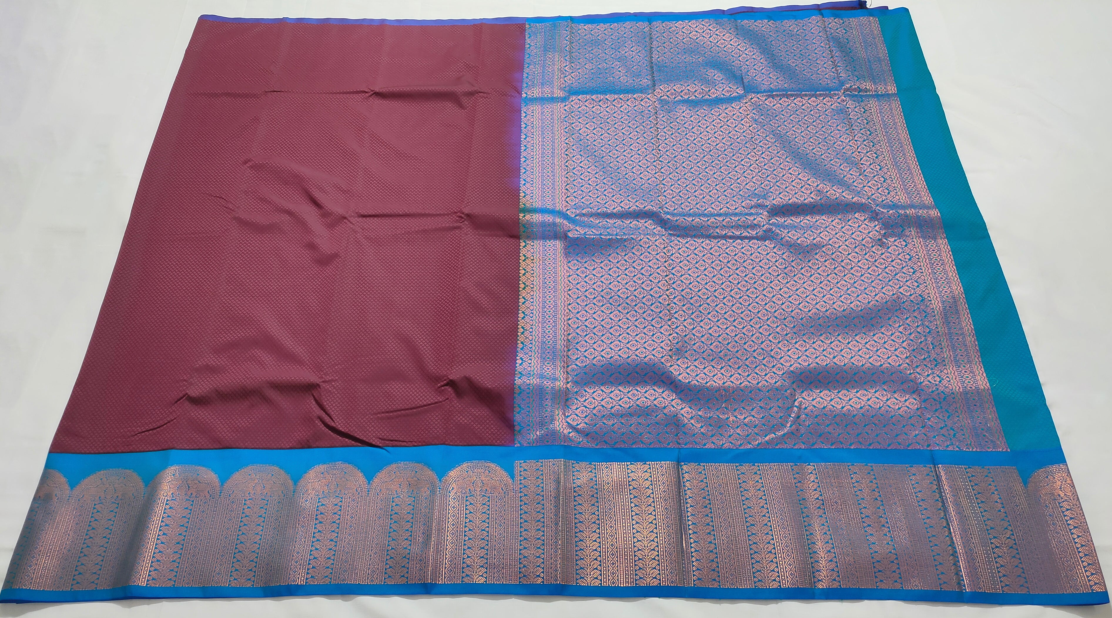 Kanchi Vegan Silk Saree with Contrast Blouse and Rich Jari Pallu