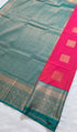 Kanchi Vegan Silk Saree With Contrast Blouse and Rich Jari Pallu