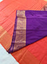 Kanchi Vegan Silk Saree With Contrast Blouse and Rich Jari Pallu