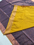Kanchi Vegan Silk Saree With Contrast Blouse and Rich Jari Pallu