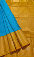Kanchi Vegan Silk Saree With Contrast Blouse and Rich Jari Pallu