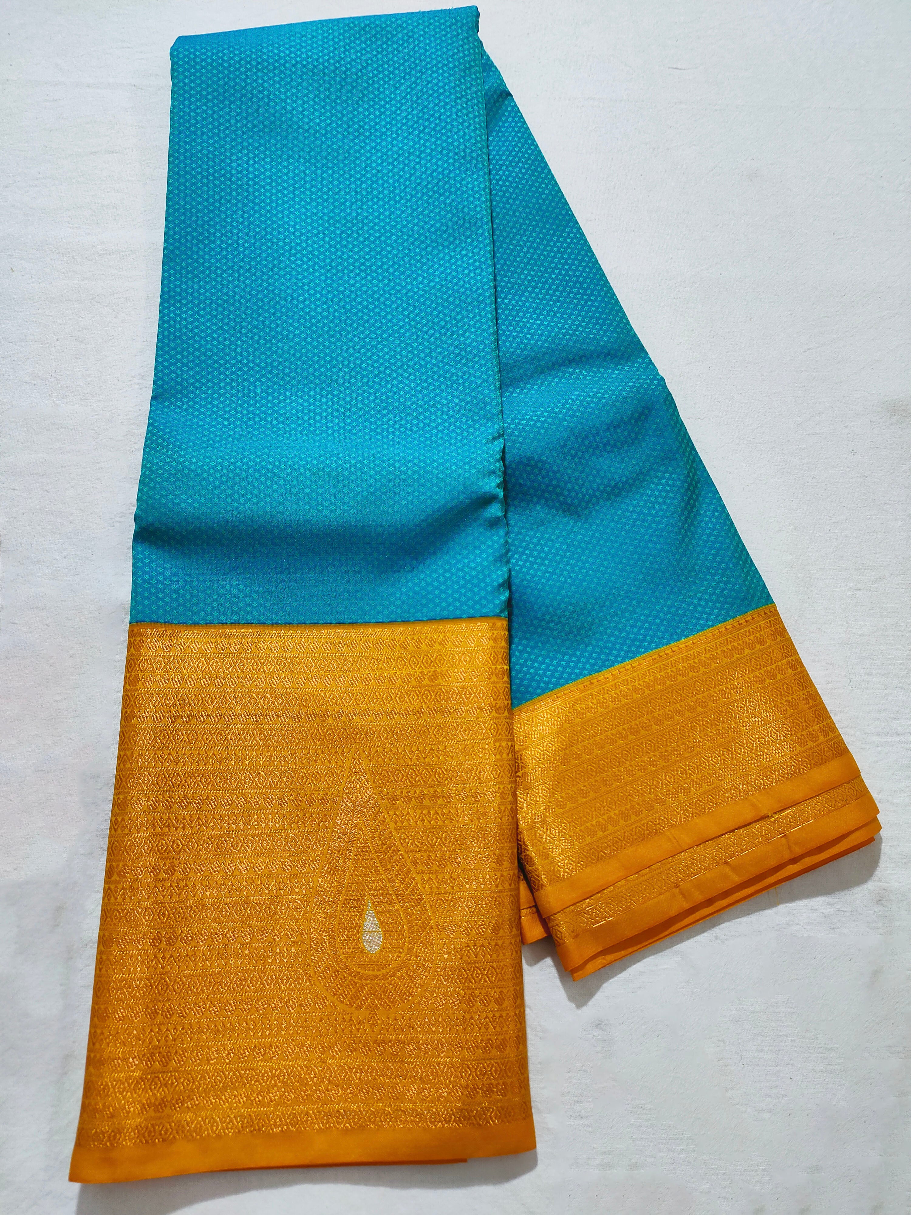 Kanchi Vegan Silk Saree With Contrast Blouse and Rich Jari Pallu