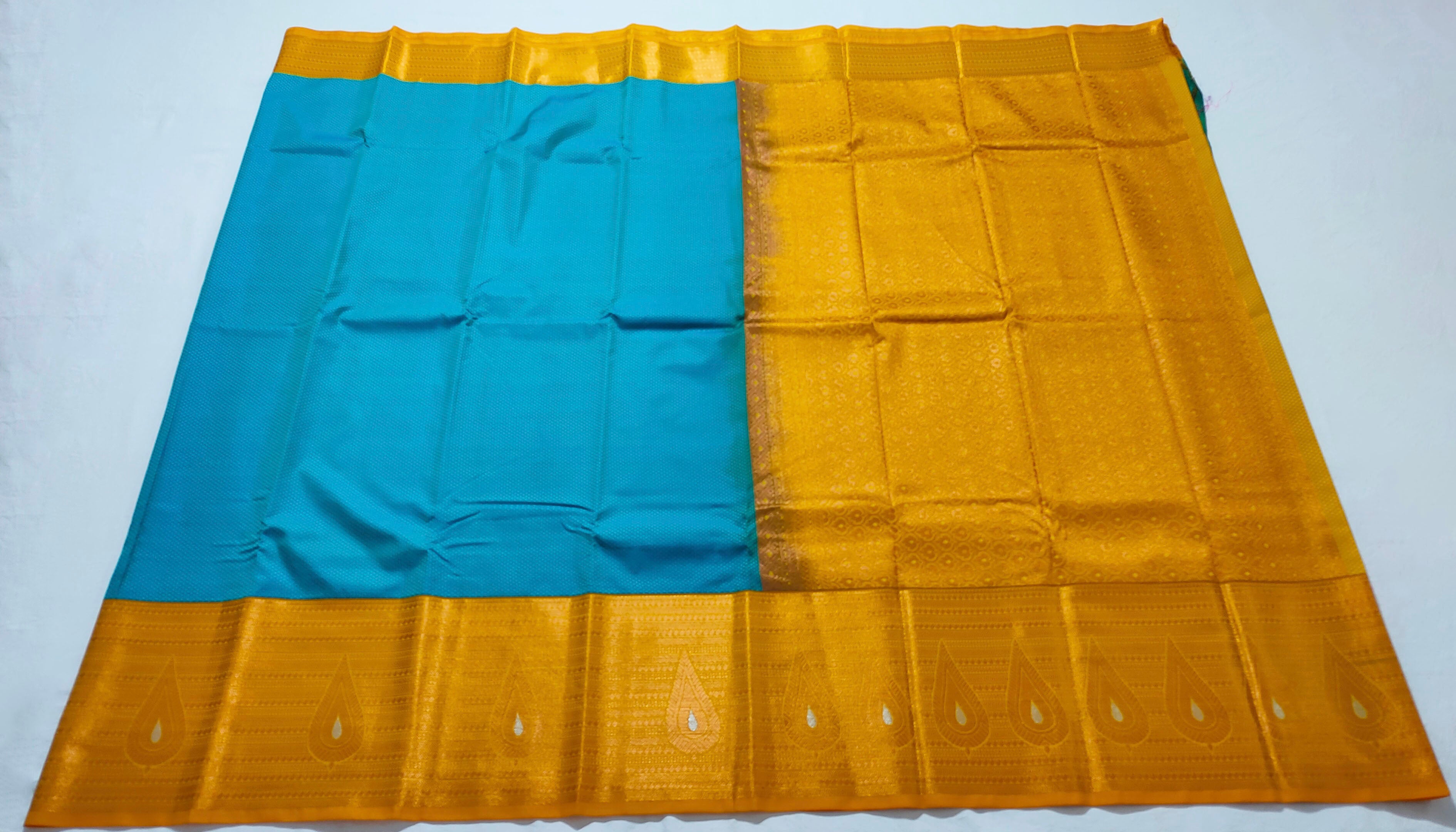 Kanchi Vegan Silk Saree With Contrast Blouse and Rich Jari Pallu