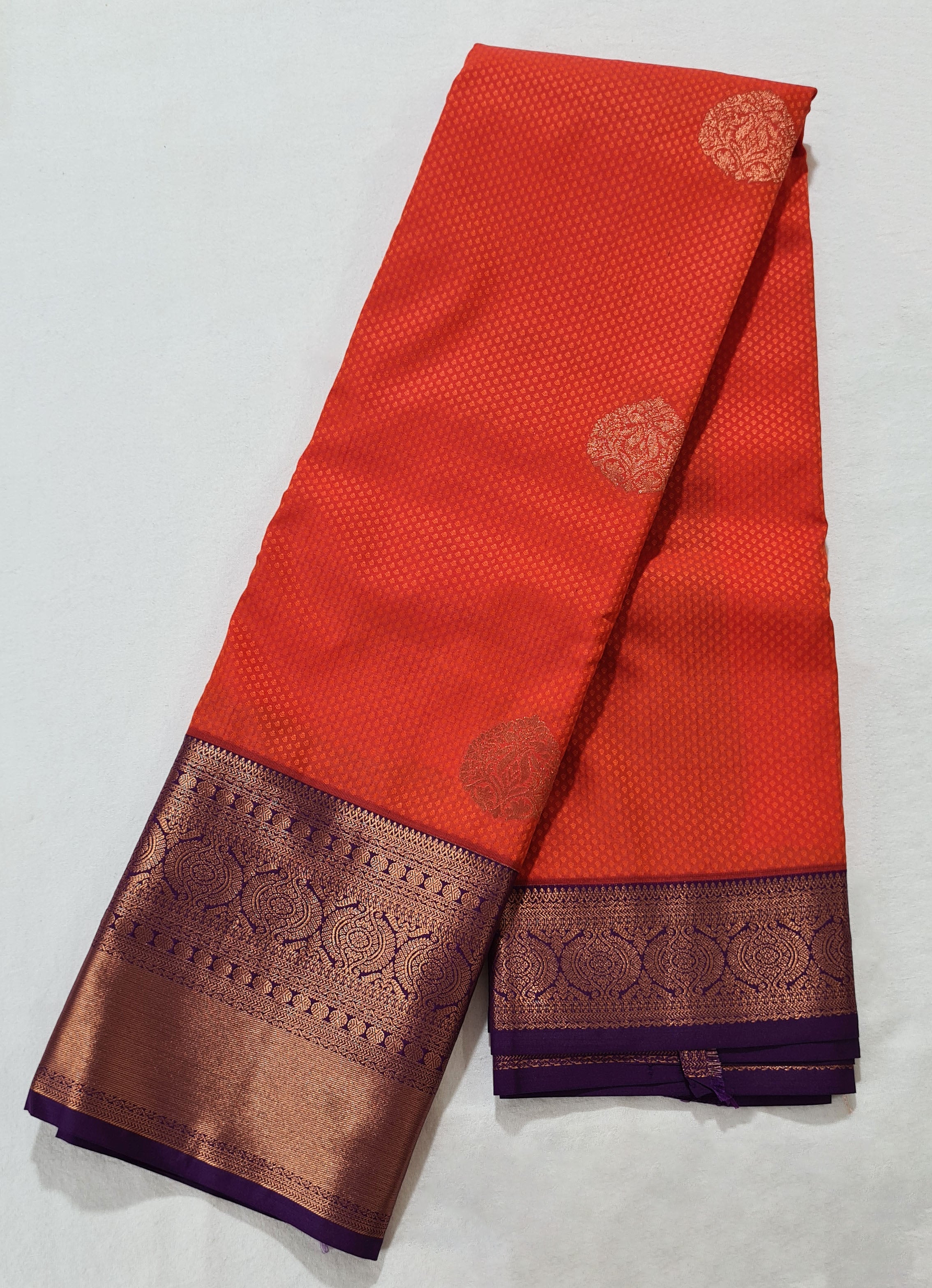 Kanchi Vegan Silk Saree With Contrast Blouse and Rich Jari Pallu