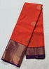 Kanchi Vegan Silk Saree With Contrast Blouse and Rich Jari Pallu