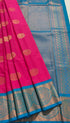 Kanchi Vegan Silk Saree With Contrast Blouse and Rich Jari Pallu