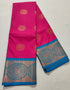 Kanchi Vegan Silk Saree With Contrast Blouse and Rich Jari Pallu