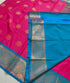 Kanchi Vegan Silk Saree With Contrast Blouse and Rich Jari Pallu