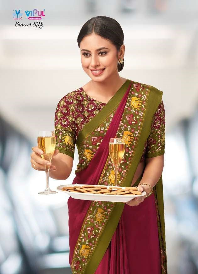 Vipul Presents Smart Silk Vol-3 Crape Sarees Collection