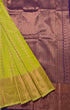 Kanchi Vegan Silk Saree With Contrast Blouse and Rich Jari Pallu