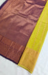 Kanchi Vegan Silk Saree With Contrast Blouse and Rich Jari Pallu