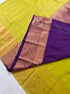 Kanchi Vegan Silk Saree With Contrast Blouse and Rich Jari Pallu