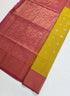 Kanchi Vegan Silk Saree With Contrast Blouse and Rich Jari Pallu