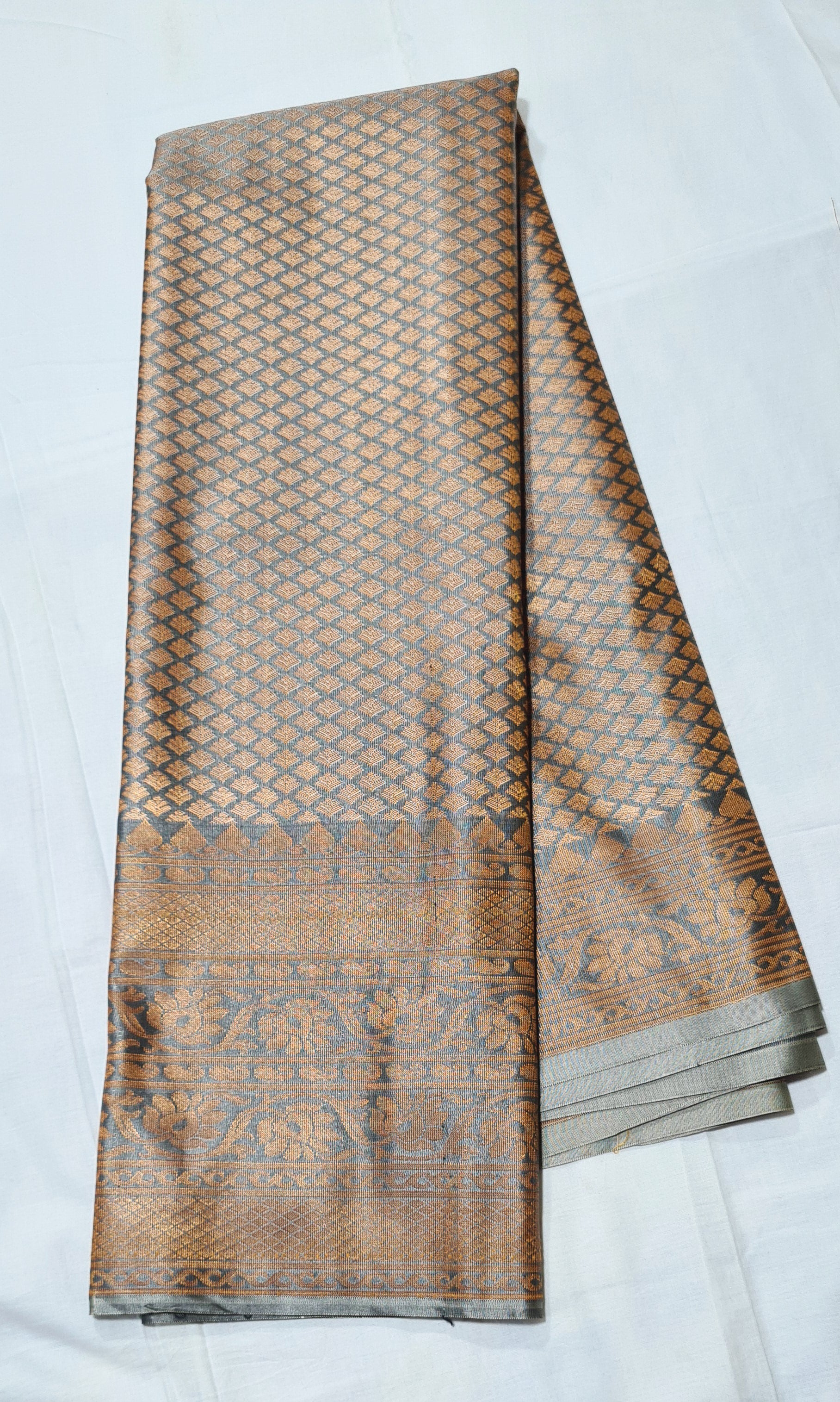 Kanchi Semi silk saree Brocade  blouse and rich jari pallu