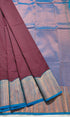 Kanchi Vegan Silk Saree With Contrast Blouse and Rich Jari Pallu