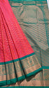 Kanchi Vegan Silk Saree With Contrast Blouse and Rich Jari Pallu