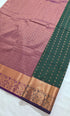 Kanchi Vegan Silk Saree With Contrast Blouse and Rich Jari Pallu