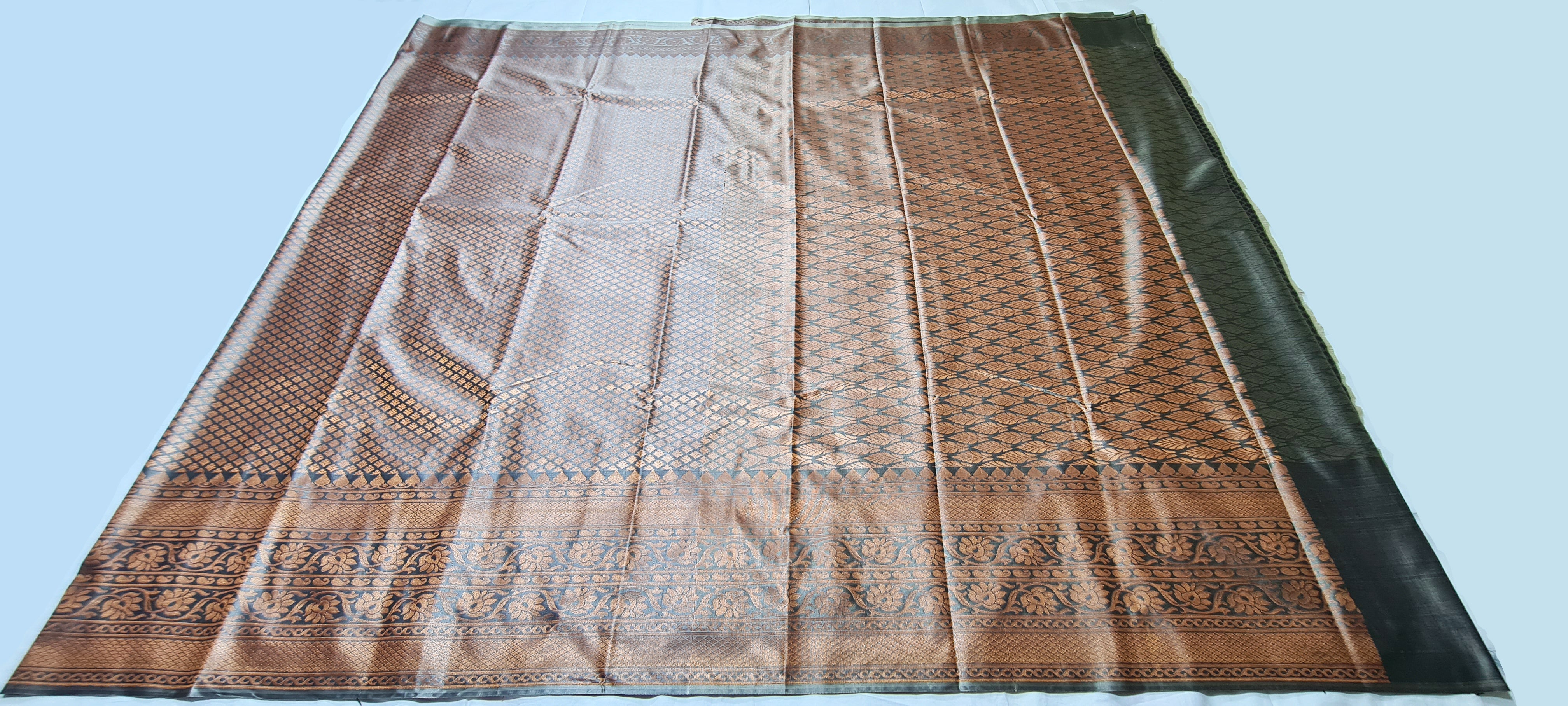 Kanchi Semi silk saree Brocade  blouse and rich jari pallu