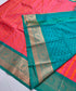 Kanchi Vegan Silk Saree With Contrast Blouse and Rich Jari Pallu