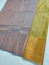 Kanchi Vegan Silk Saree With Contrast Blouse and Rich Jari Pallu