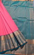 Kanchi Vegan Silk Saree With Contrast Blouse and Rich Jari Pallu