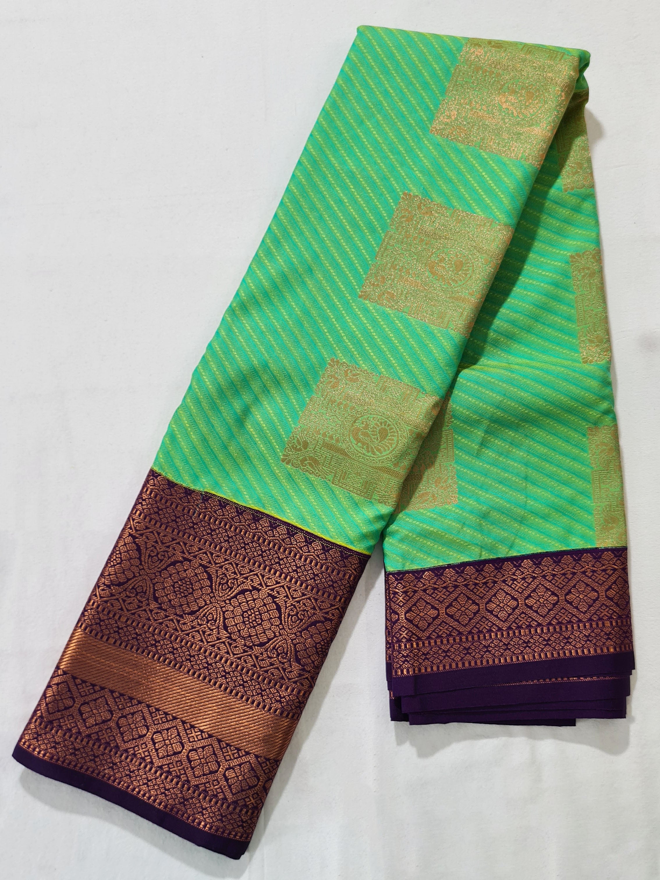 Kanchi Vegan Silk Saree With Contrast Blouse and Rich Jari Pallu
