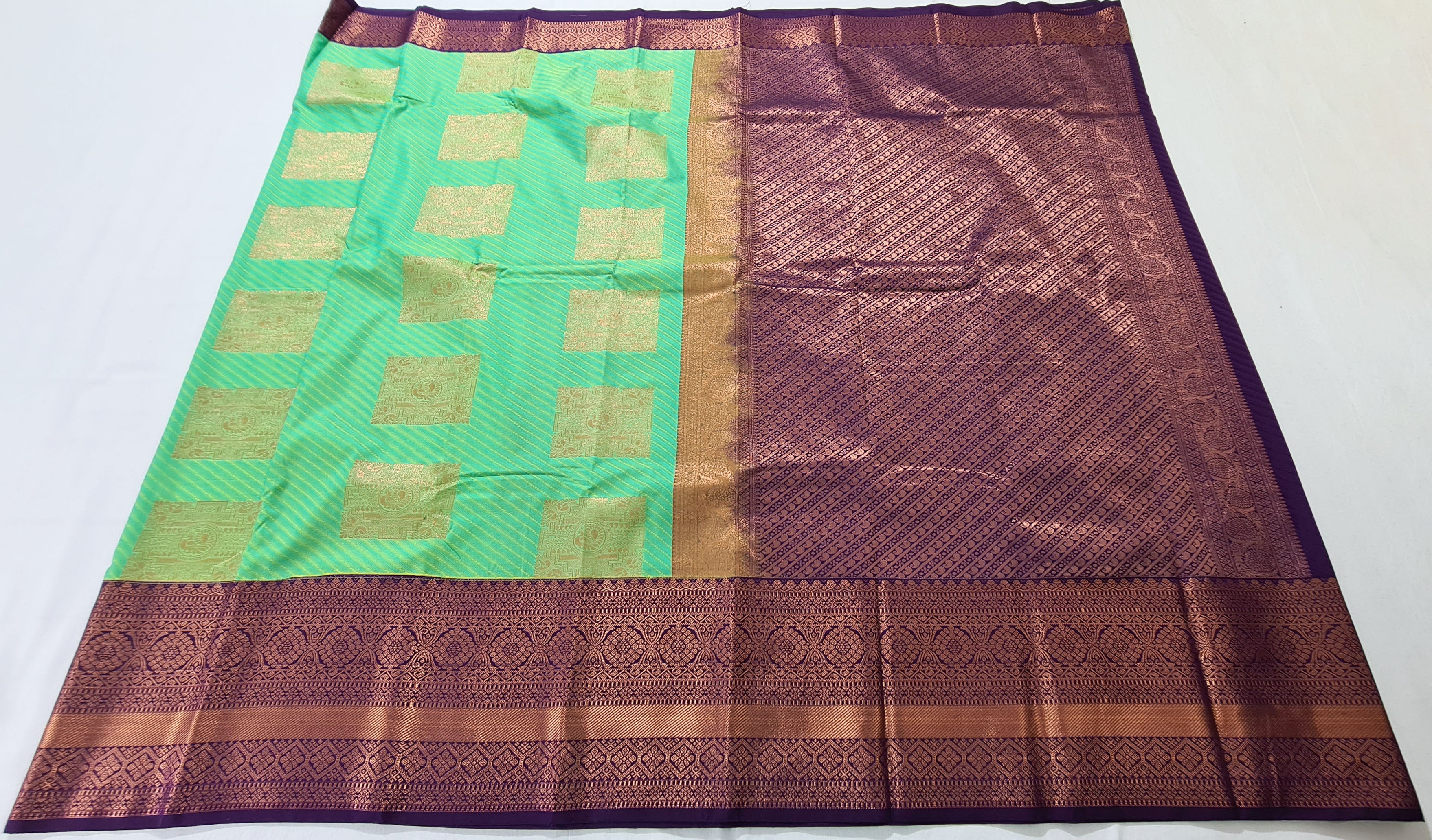 Kanchi Vegan Silk Saree With Contrast Blouse and Rich Jari Pallu