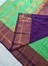 Kanchi Vegan Silk Saree With Contrast Blouse and Rich Jari Pallu