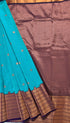 Kanchi Vegan Silk Saree With Contrast Blouse and Rich Jari Pallu