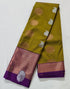 Kanchi Vegan Silk Saree With Contrast Blouse and Rich Jari Pallu