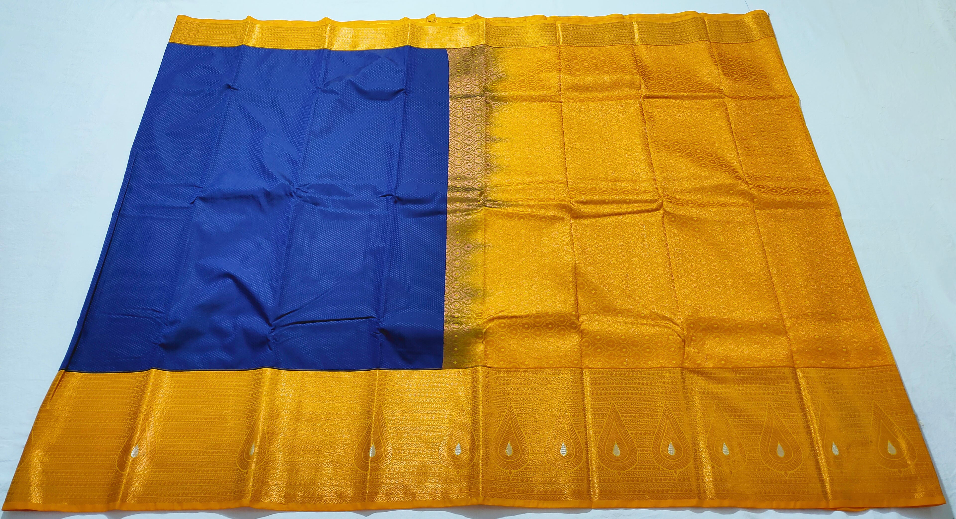Kanchi Vegan Silk Saree With Contrast Blouse and Rich Jari Pallu